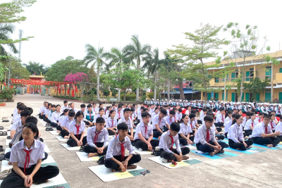 Hình nhà trường THCS Liêm Hải từ trên cao